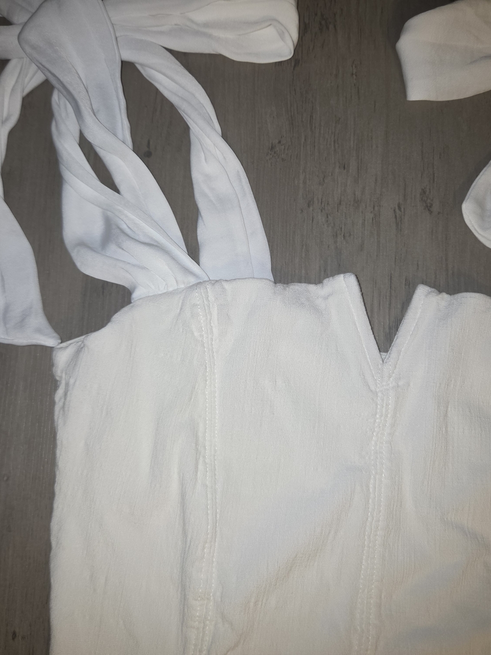 Intimately Free People White Tie Strap V-Neck Thong Bodysuit Size M - Picture 2 of 6